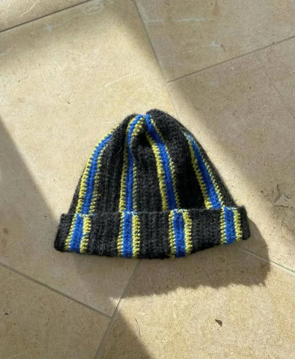 BLUE LIME BEANIE.